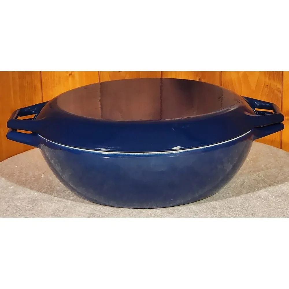 Vintage Copco Dutch Oven w/Lid – Blue Enamel Cast Iron –Mid Century Scandinavian